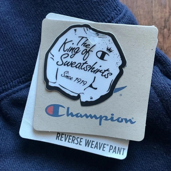 Champion Pants Big C Embroidered Jogger Fleece Sweatpants Blue Men’s XL New - Picture 7 of 10